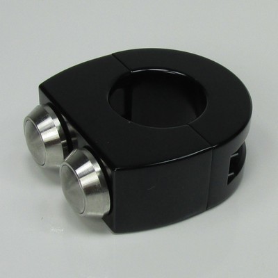 Billet Alum. 2-Button, Black Switch Block for 1" Handlebars Custom Chopper Cafe
