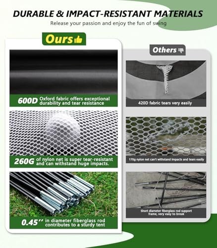 Golf Net for Hitting Practice, 10 x 7FT Golf Training Net with Mat and 10x7ft