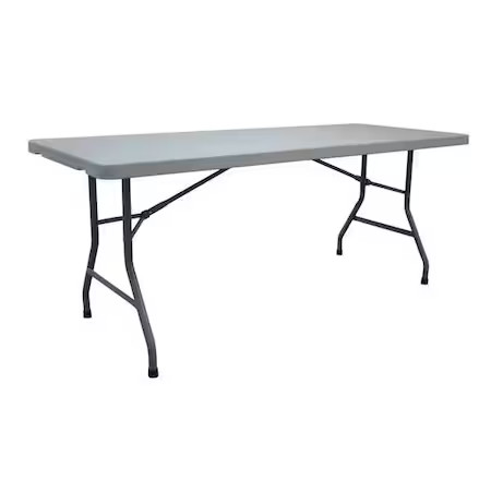 Rectangle Folding Table, 30" W, 72" L, 29" H, Blow Molded Polyethylene Top,