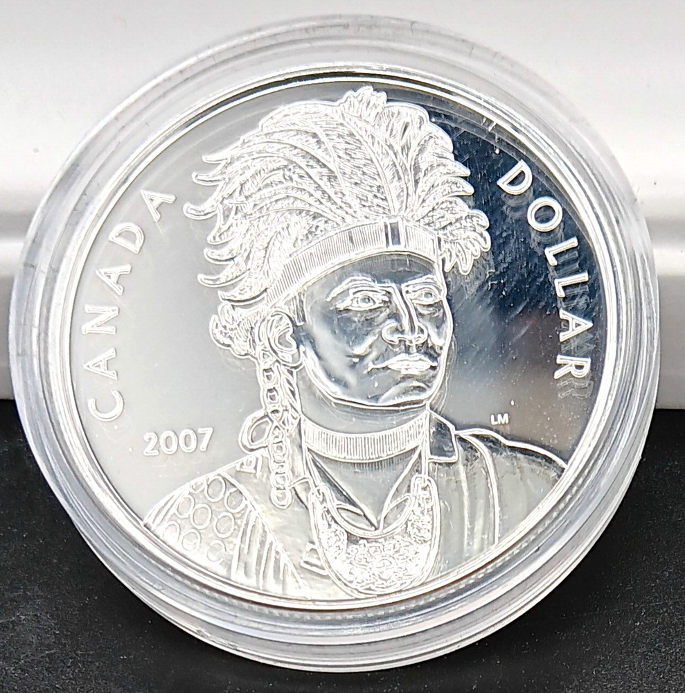 2007 Sterling Silver Canada Uncirculated Dollar Celebrating THAYENDANEGEA