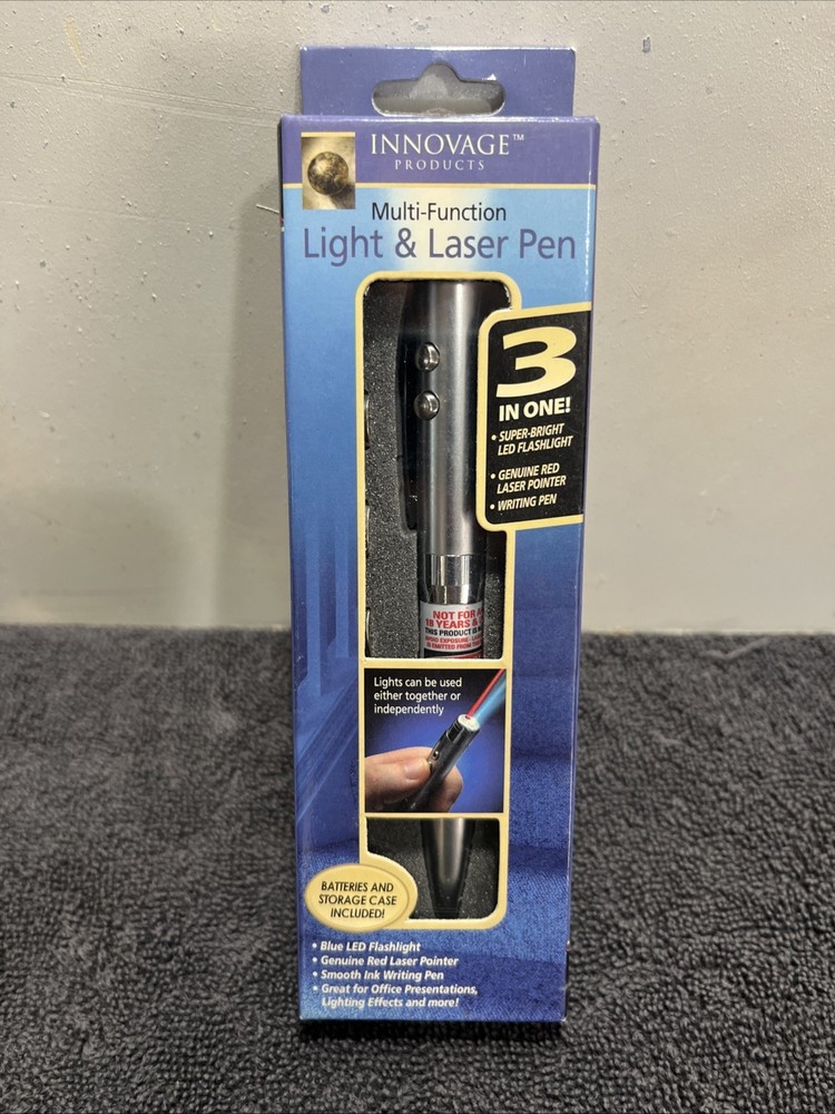 3-Function LED LIGHT and LASER PEN Combo Home/Office - New Batteries SHIPS FAST!