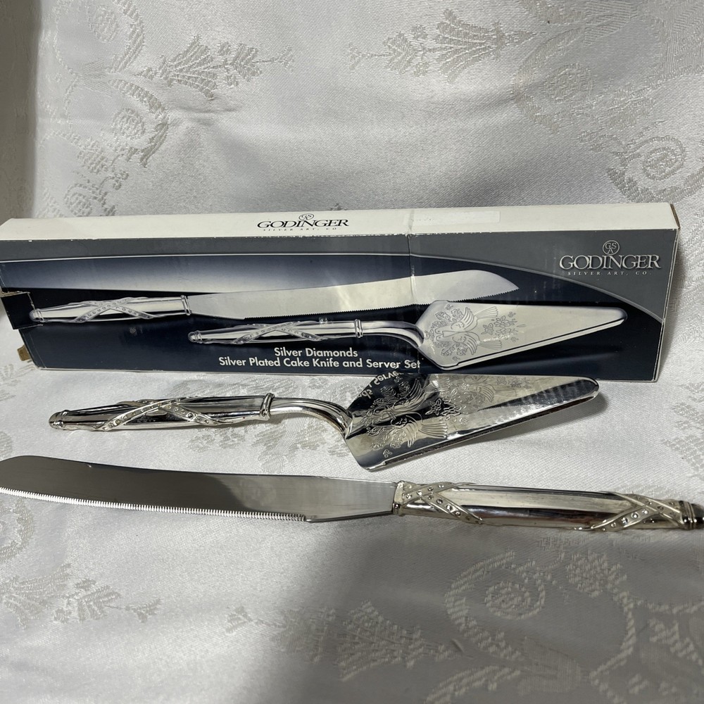 Godinger  Silver Diamonds Silver Plated Cake Knife And Server Set