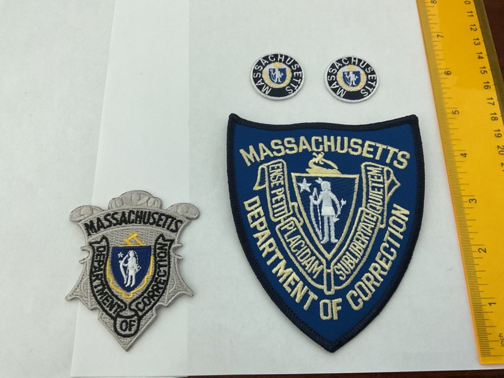 Massachusetts Correction collectable Embroidered Patch Set 4 pieces.