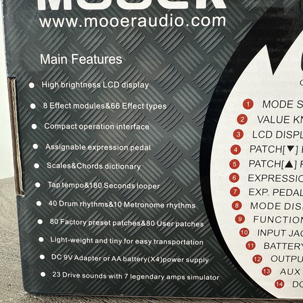 MOOER GE100 Guitar Multi-effects Processor Effect Pedal + Loop Recording