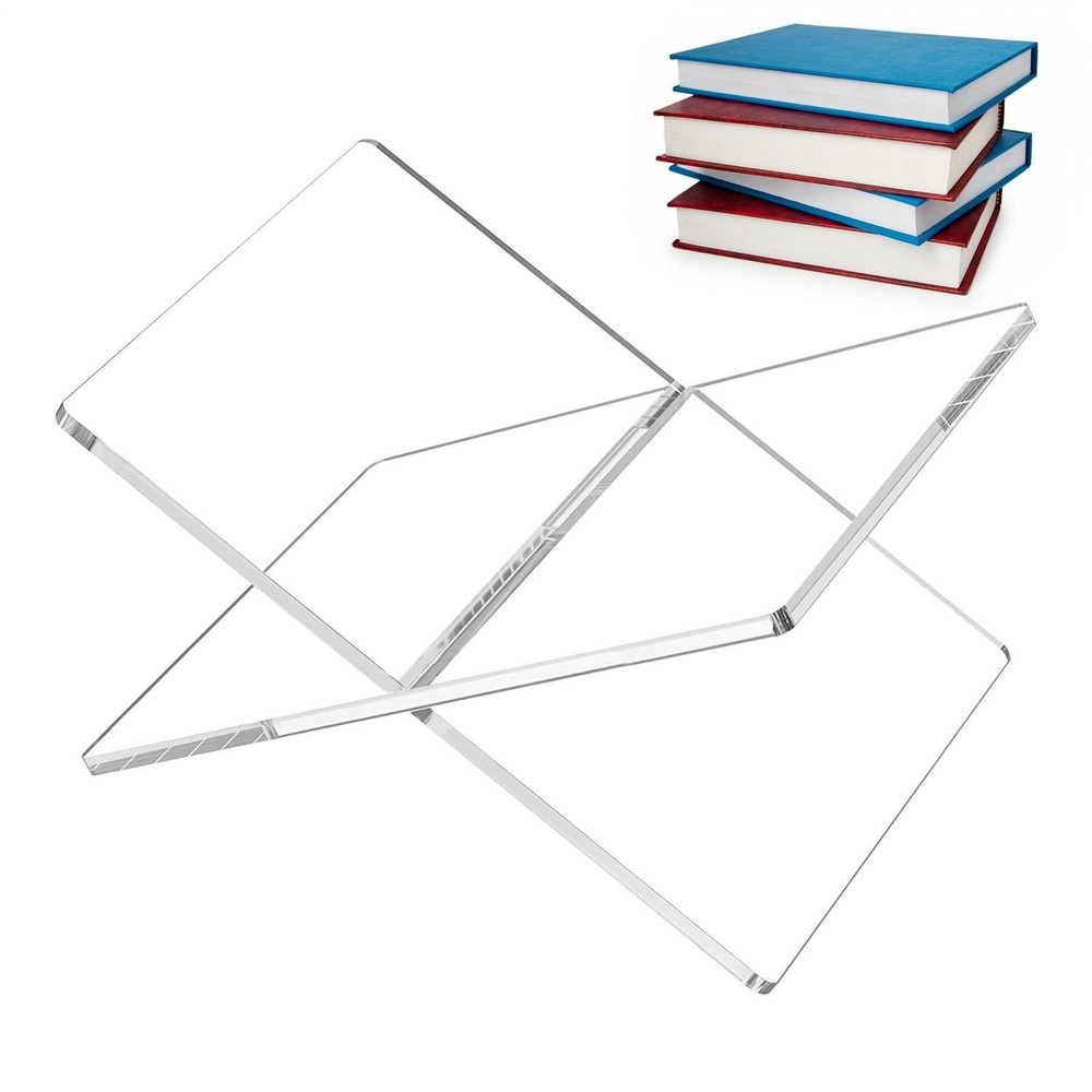 Acrylic Book Holder Functional X Shaped Book Stand For Displaying Book Reading