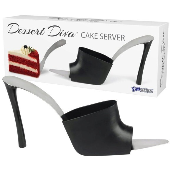 Large Elegant and Classy Cake Server stainless steel Shape like a designer shoe.