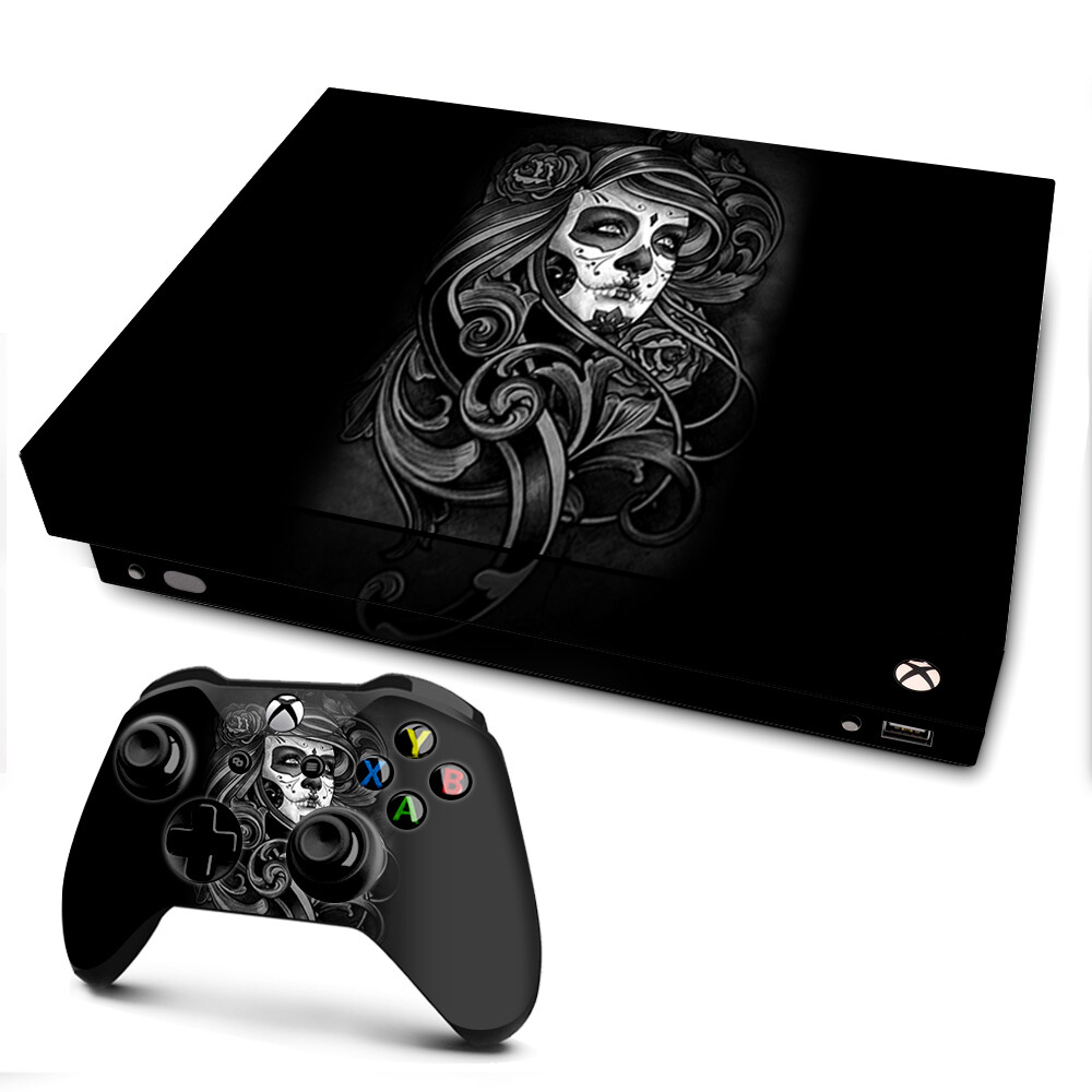 Xbox One X Console Skins Decal Wrap ONLY Sugar Skull Girl
