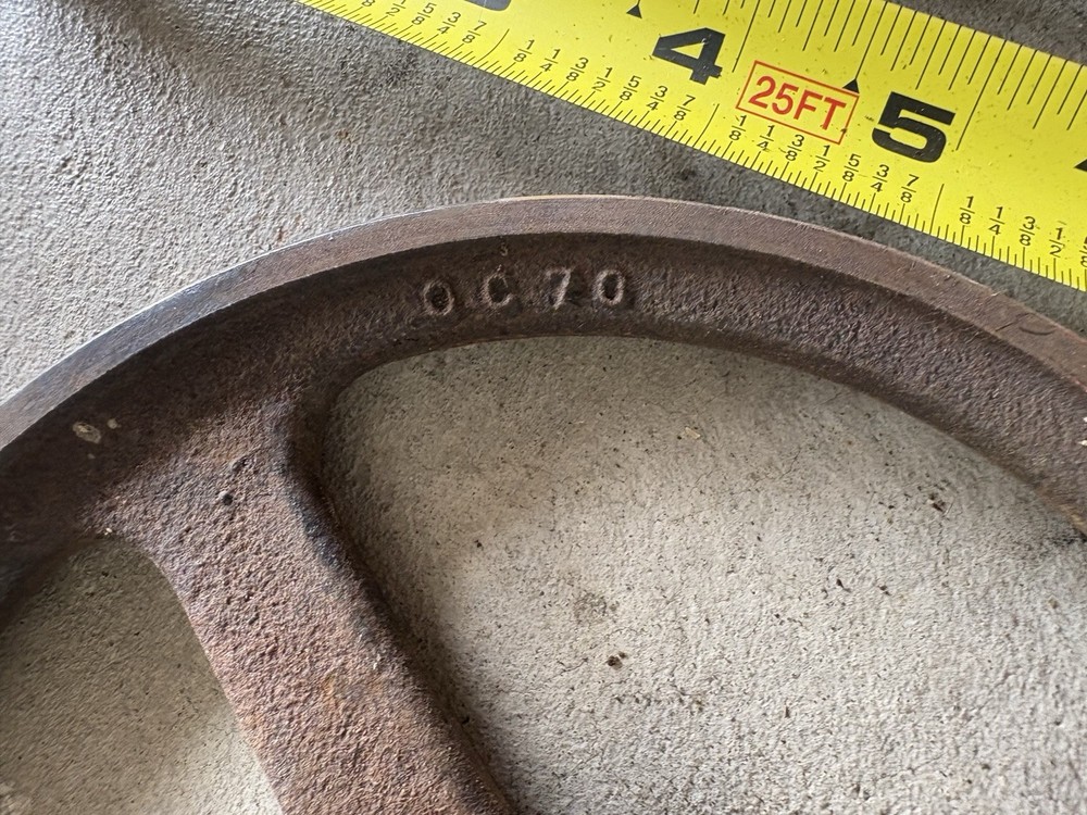 Vintage Cast Iron Wheel And Shaft Assembly