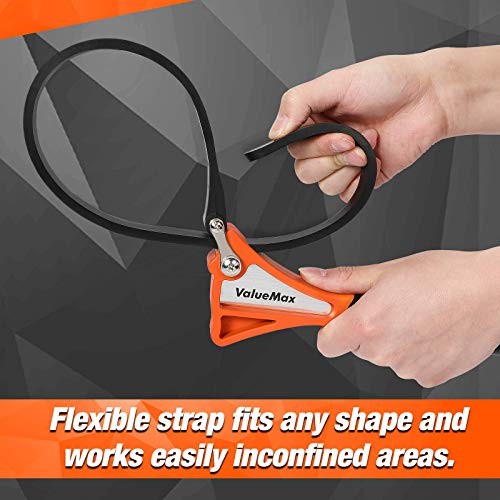 2-piece Rubber Strap Wrench Set, Adjustable Straps with Max Diameter 4"