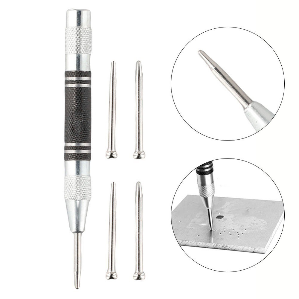 Professional Automatic Centre Punch With Adjustable Spring Loaded Drill Tool New