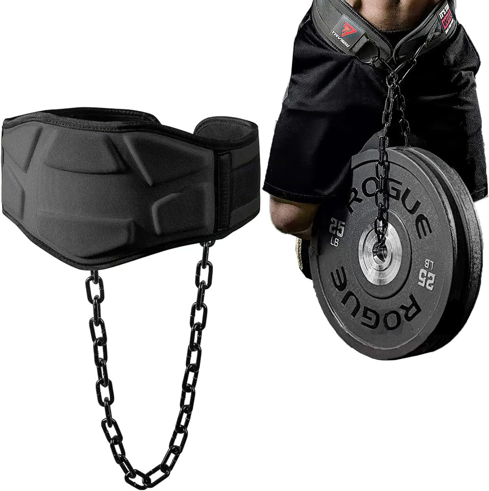 Heavy Duty Dip Belt with Chain - Weighted Pull up Belt for Workout