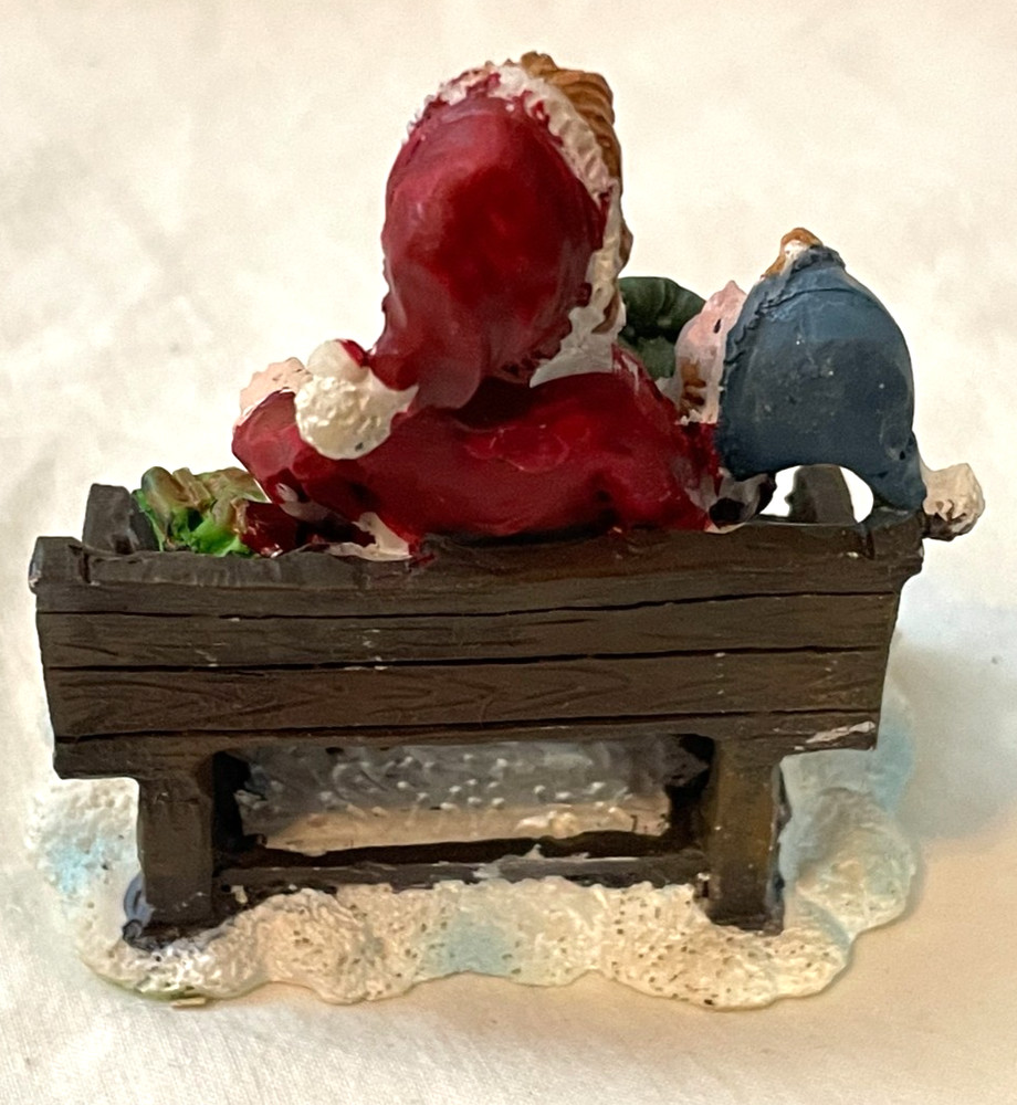 Christmas Village Piece Decoration - Child Pulling on Santas Beard