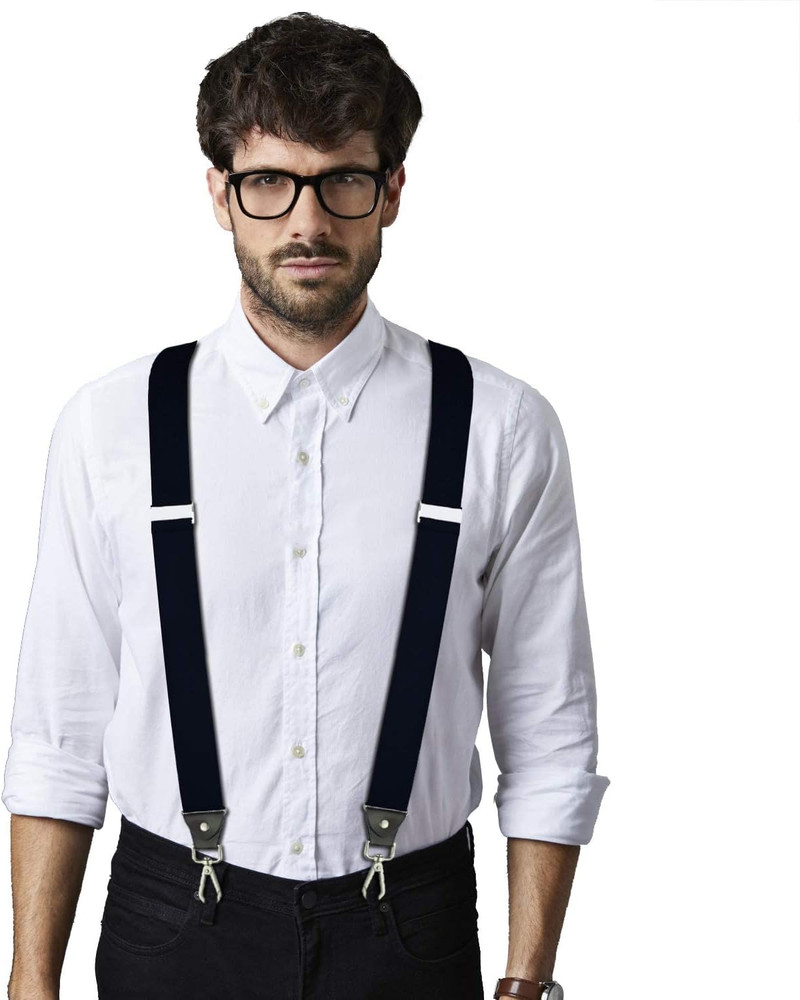 Suspenders for Men, Adjustable Suspenders with Elastic Straps Y-Back Constructio