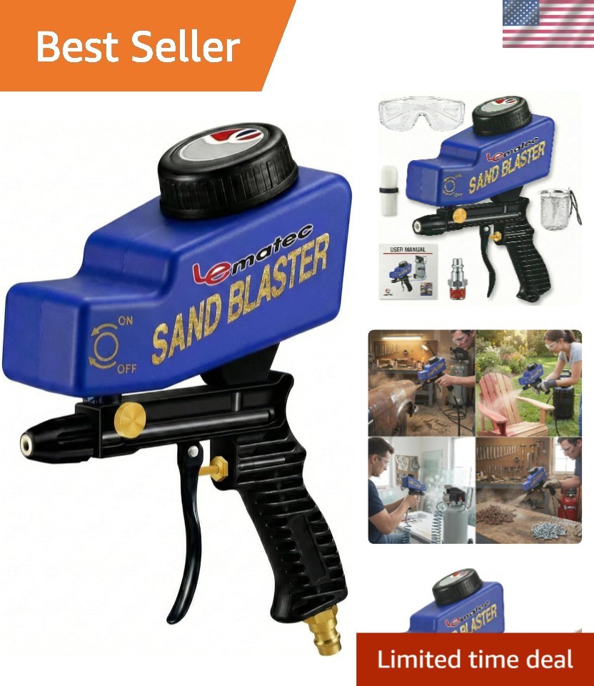 150 PSI Portable Sand Blaster Kit - Optimal for Rust Removal & Glass Etching