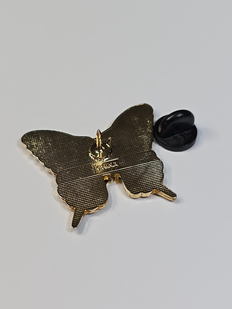 Butterfly Green & Black Lapel Pin Nice Design!