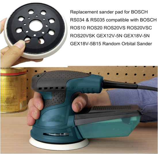 5 Inch 8 Hole Hook-&-Loop Sander Backing Pad Replacement Sanding Pad for Bosch R