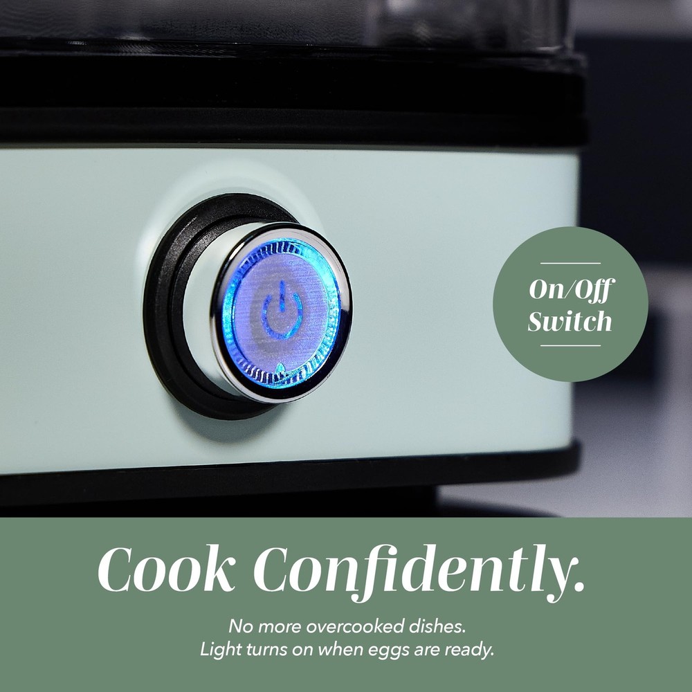 COOK WITH COLOR Automatic 6-Egg Cooker - Soft, Medium, Hard-Boiled Eggs