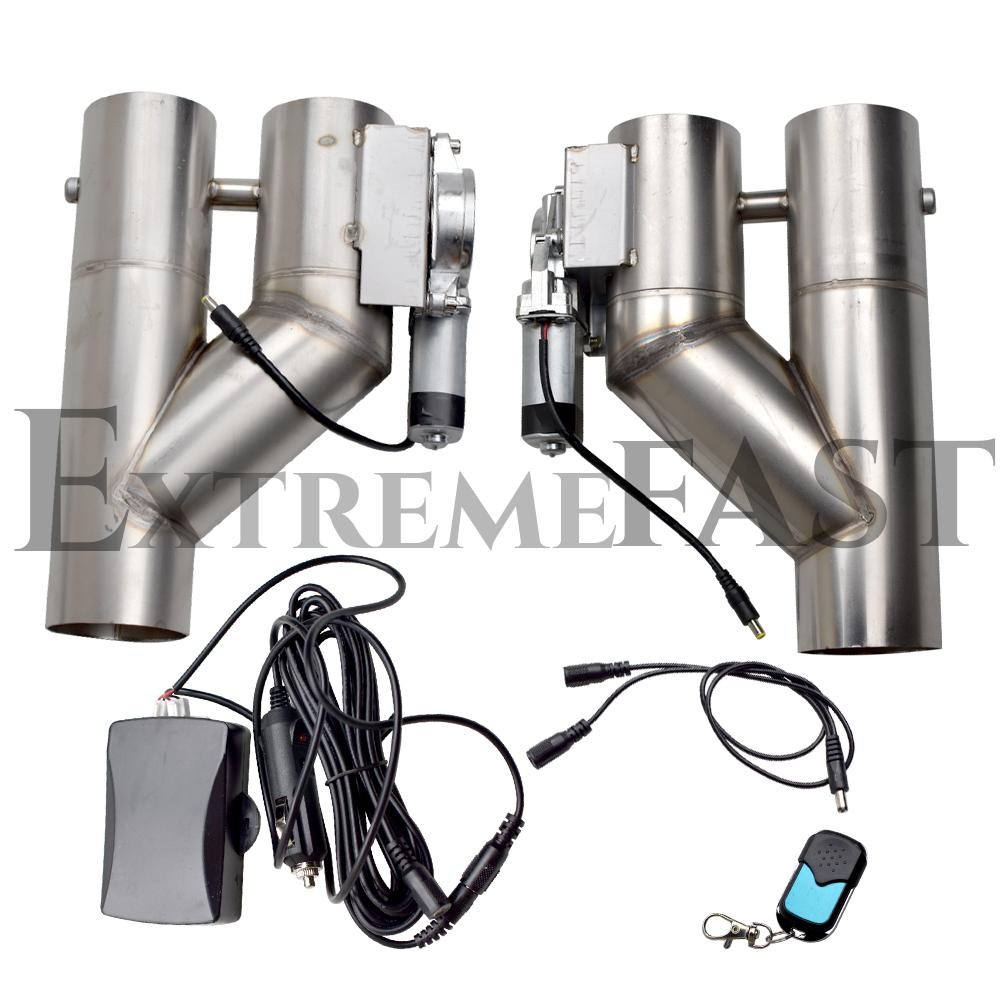 2inch Double Electric Exhaust Control Valve Downpipe Kit wireless Remote