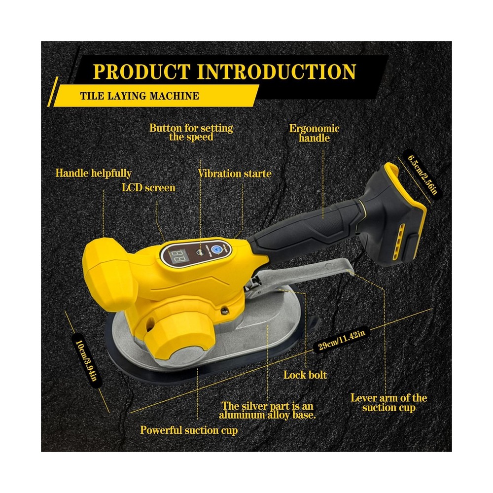 Tile Vibration Tool Fit for Dewalt 18V/20V Max Battery, Handheld Automatic Ti...