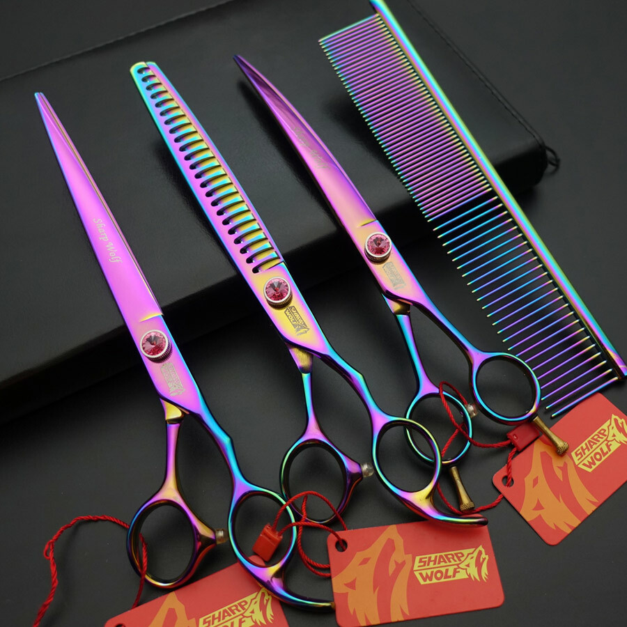 8 inch pro.pet Grooming scissors Cutting&Curved&Thinning shears/chunkers k180