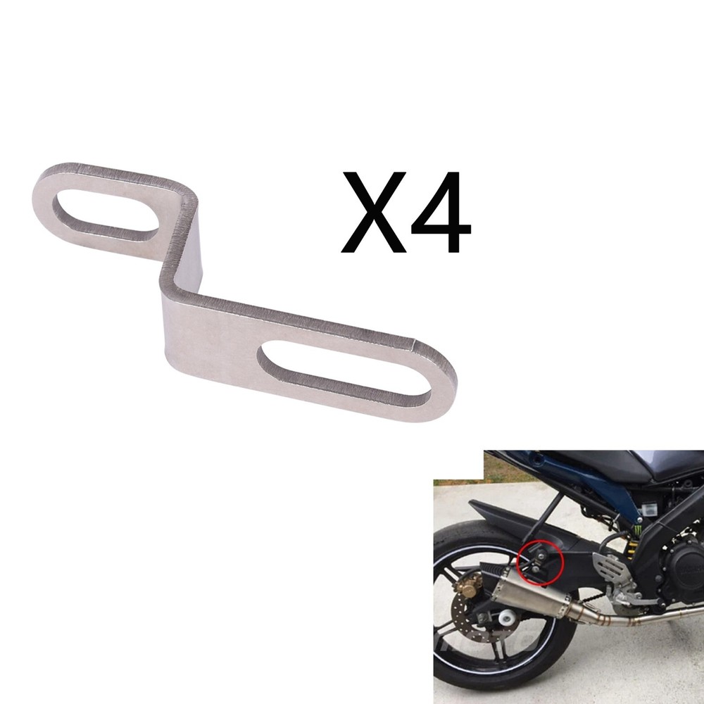 4pcs Motorcycle Exhaust Muffler Silencer Hanger Drilled Bracket Z Fixed Bracket
