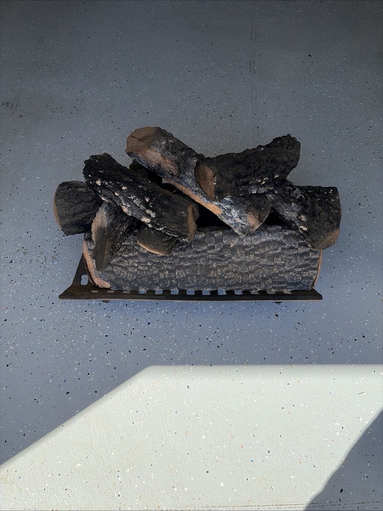 Vent-Free Gas Log Set – Realistic Ceramic Logs w/ Burner – Open Box (See Notes)