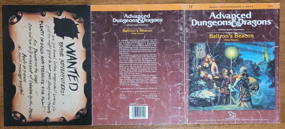 AD&D Adventure Module I7 Baltron's Beacon TSR 9152