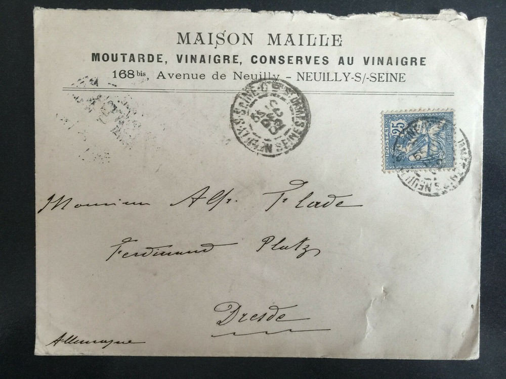 1902 Brief von Neuilly nach Dresden