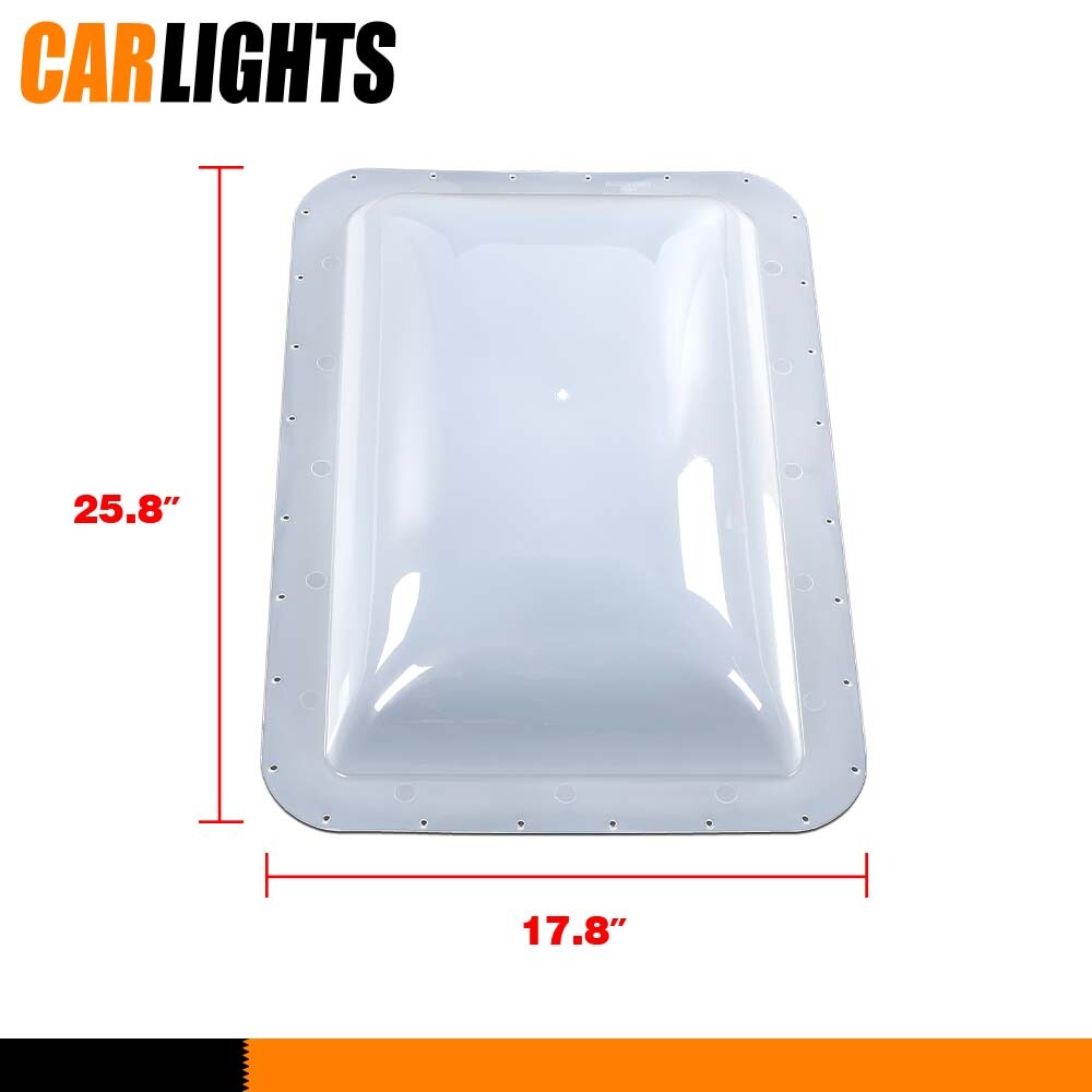 RV Skylight Cover Exterior 17.8"X 25.8"X 4.5" Camper Skylight White Plastic New