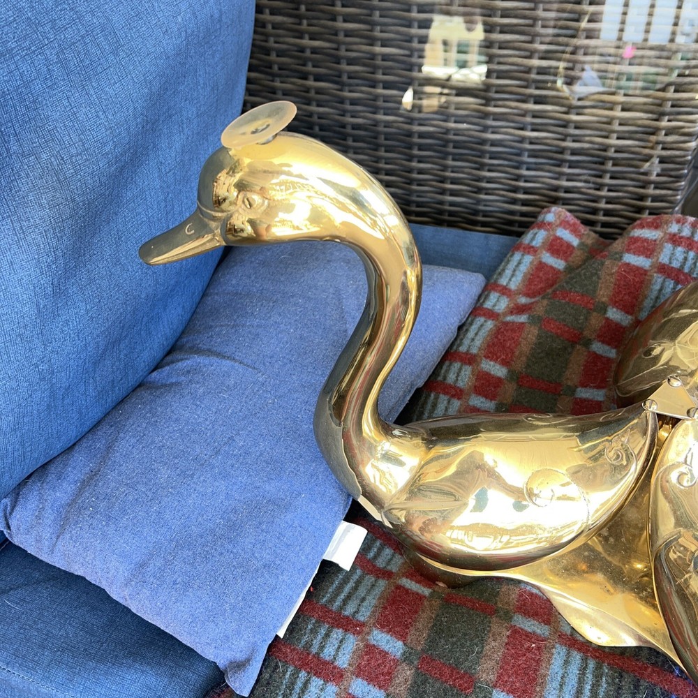 Brass Vintage Swan/ Goose/duck Coffee Table/ Side Table