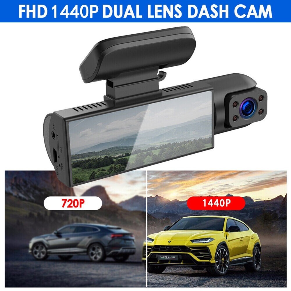 Dash Cam Car DVR Front Inside Video Recorder Dual Cameras G-Sensor Night Vision