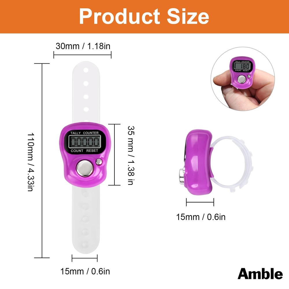 12 Pack Electronic Finger Counter, 5 Digit LCD Electronic Digital Display, Ha...