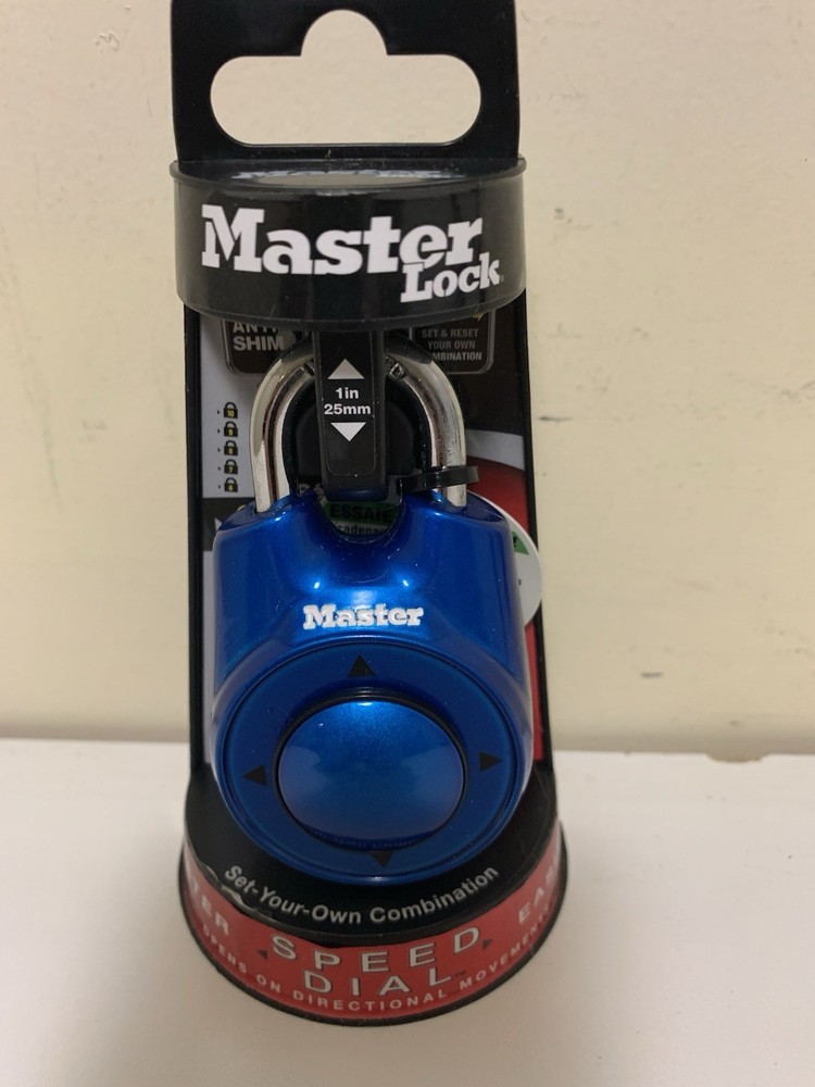 Master Lock 1500iD Speed Dial Resettable Combination Directional Movement BLUE