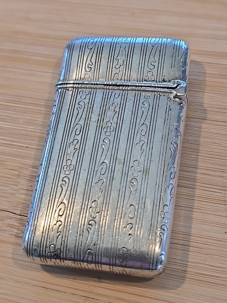Antique Silver Plate Vesta Case Match Safe