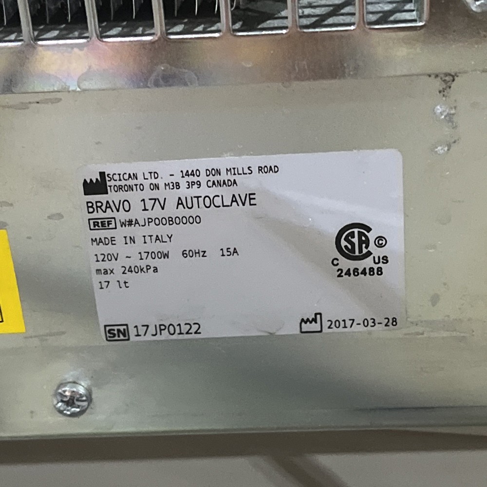 SCICAN BRAVO 17V STERILIZER