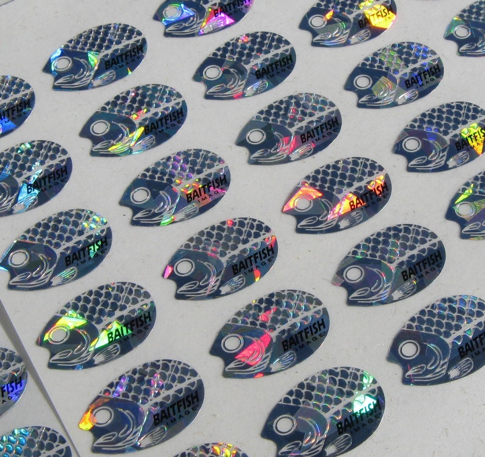 Holographic Baitfish Replacement Spinner Blade Decals Size 1-2 D6