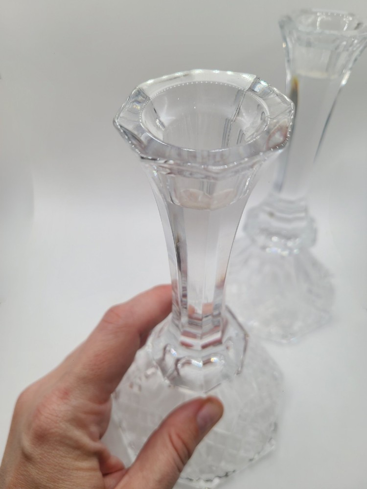Set Of 2 St. George Crystal Candlestick Holders