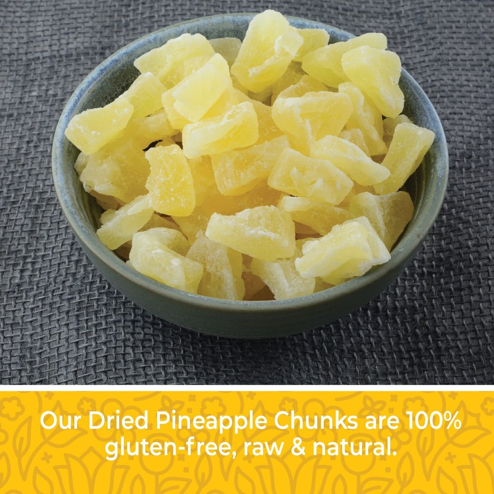 Dried Pineapple Chunks, 1 Pound. Dehydrated Pineapple Chunk, Dehydrated Pinea...