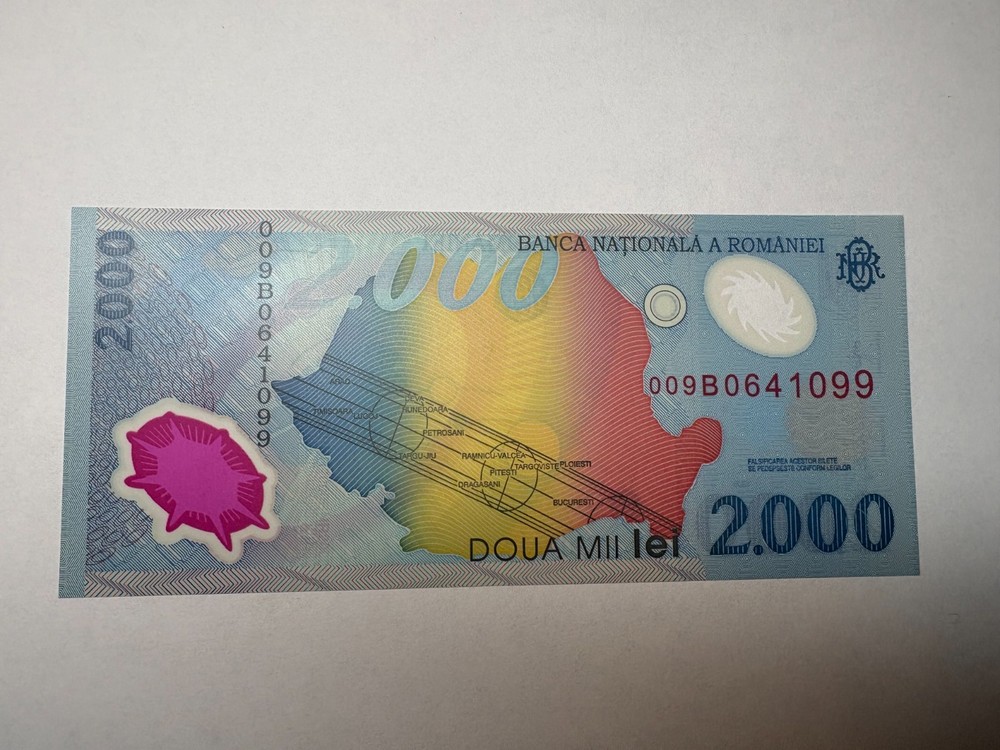 Romania 2000 Lei 1999 (Solar Eclipse Commemorative) Polymer Banknote Pick #111