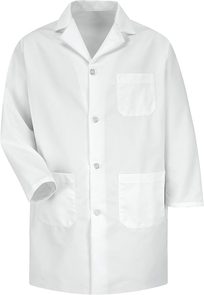 Red Kap Men's Staff Coat, White