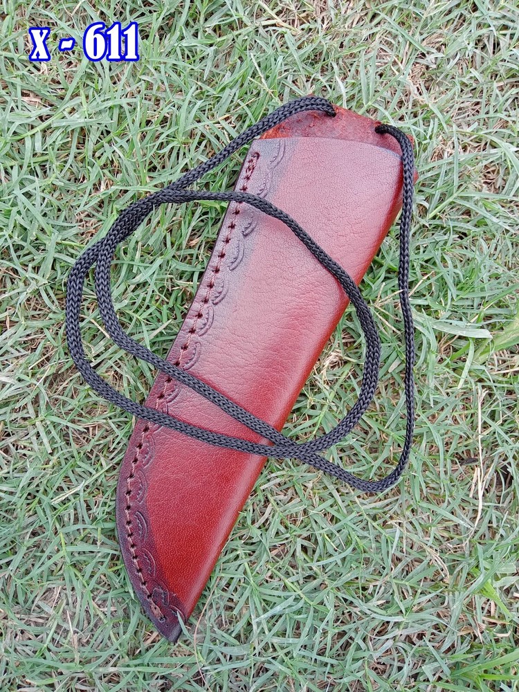 handmade Leather knife Fixed Blade Knife sheath Neck String X611