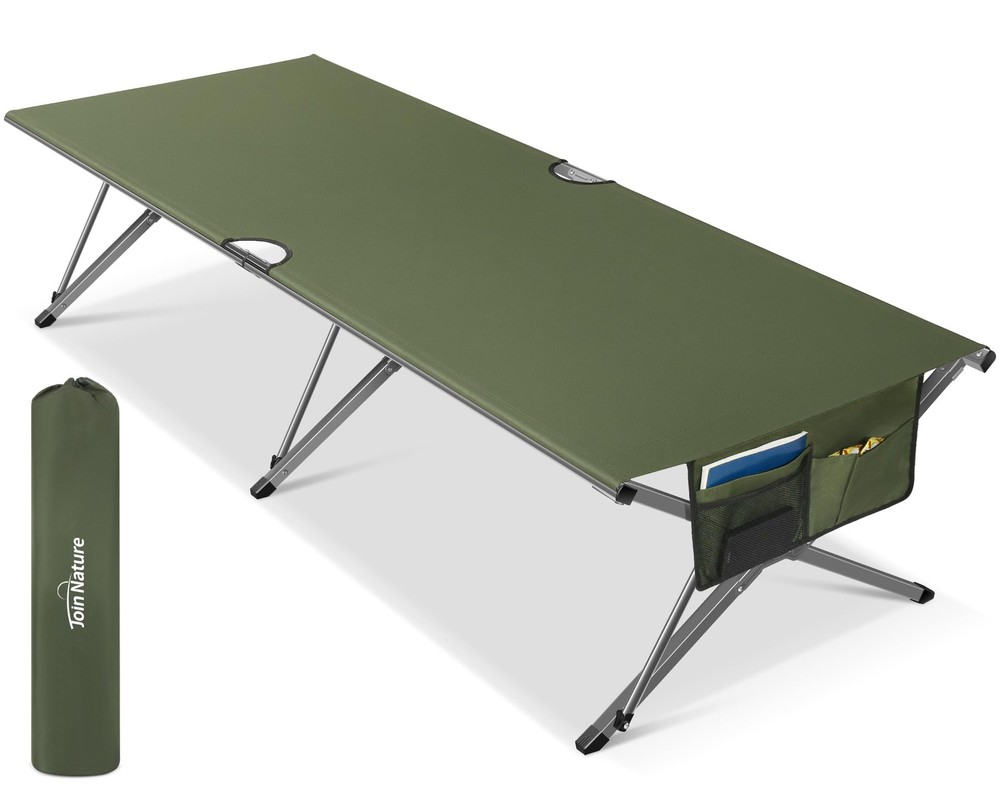Oversized Camping Cot for Adults - Non-Assemble Folding Camping Bed Extra Wid...