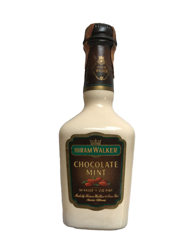 HIRAM WALKER CHOCOLATE MINT MINI BOTTLE EMPTY TO COMPLY WITH EBAY RULES