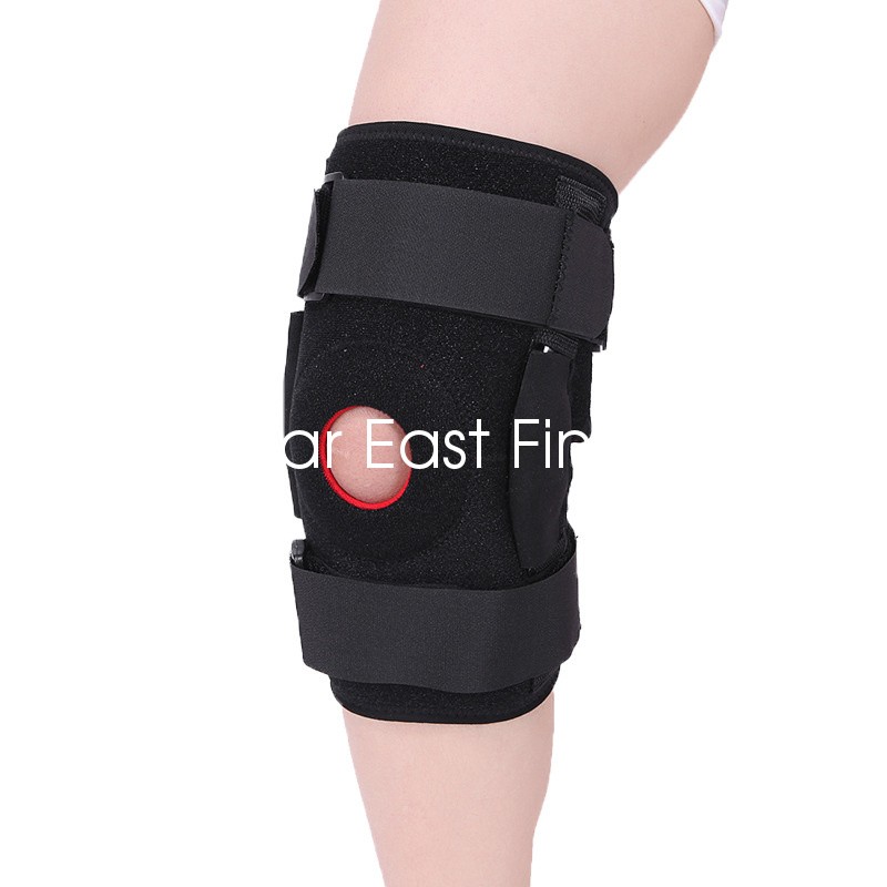 Hinged Knee Brace Compression Sleeve Joint Support Open Patella Stabilizer Wrap