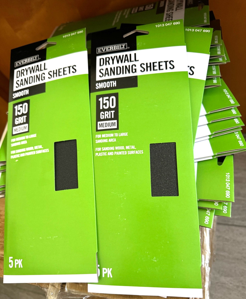 EVERBILT 150G DRYWALL SANDING SHEET 20 PACK/5 SHEETS (200 SHEETS)