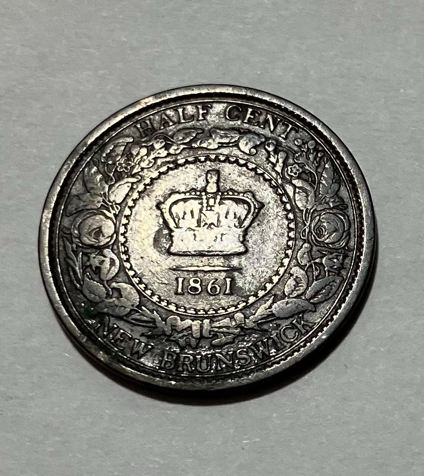 1861 New Brunswick Half Cent - Key Date