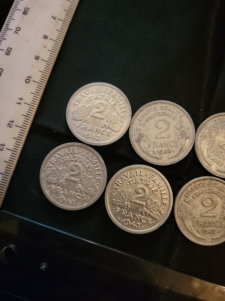 6 Coins From The 1940s 2 Francs