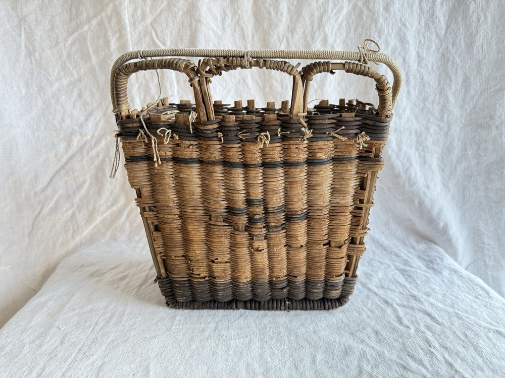 Early 1900's woven bicycle basket