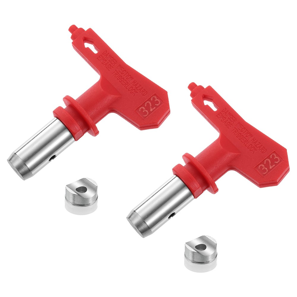2pcs Reversible Spray Tips for Airless Sprayer 323 Paint Spray Nozzle, Red