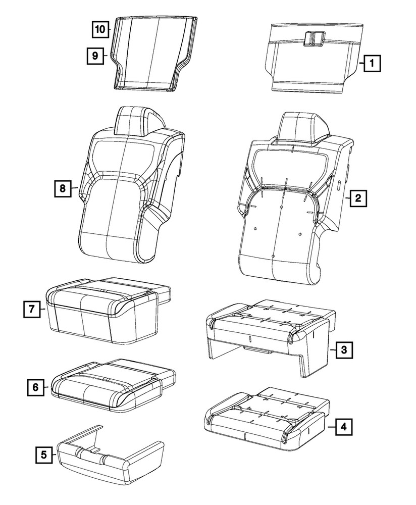 Genuine Mopar Front Seat Cushion Cover 6RF32LA8AC